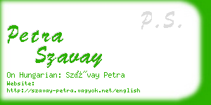 petra szavay business card